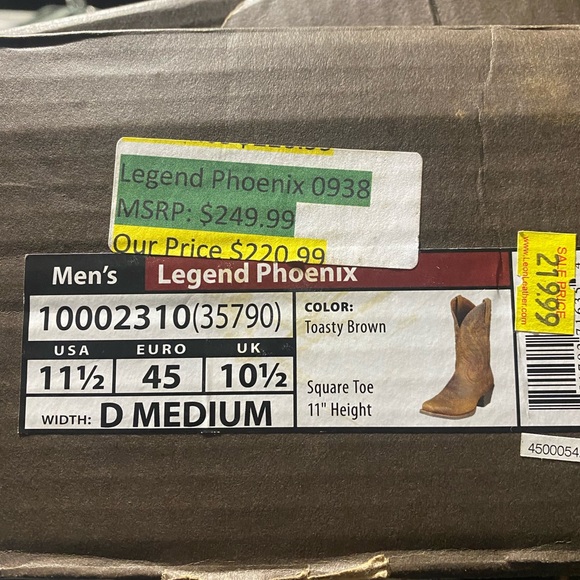 Ariat Other - Ariat Legend Phoenix mens cowboy boots size 11.5